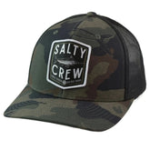 Salty Crew Fishery Camo Trucker Hat Retro Mesh Adjustable Snapback Cap